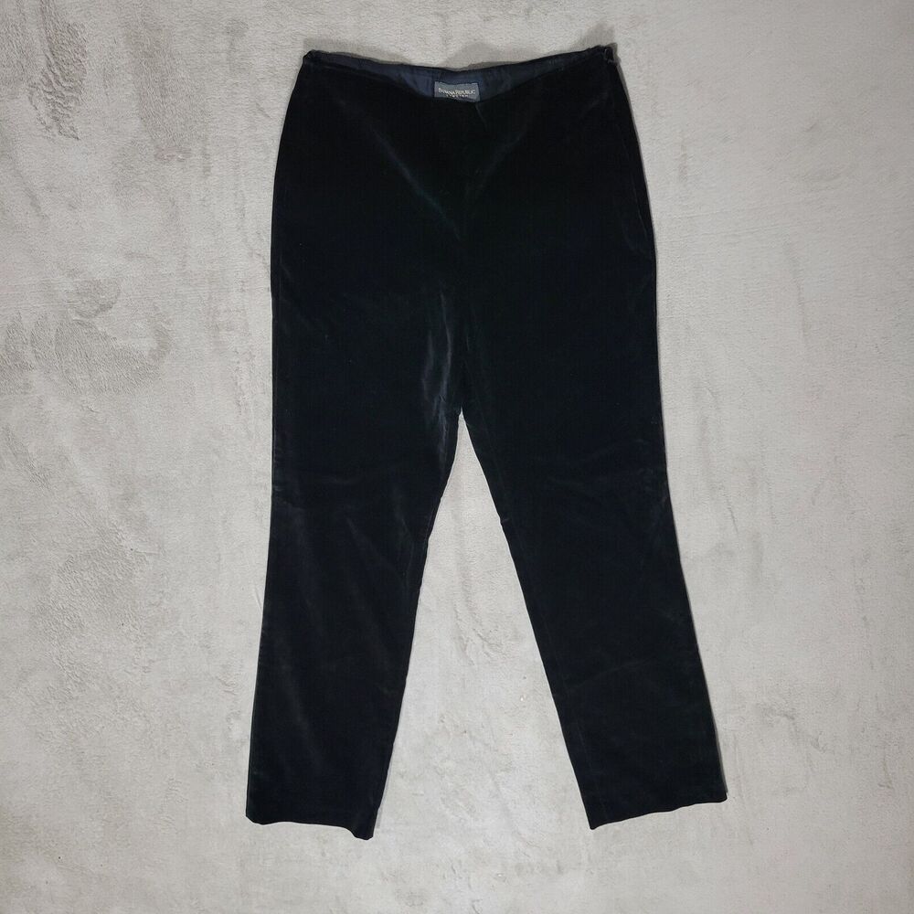 Banana Republic Stretch Womens Velour Straight Dress Pants  Black Sz 2